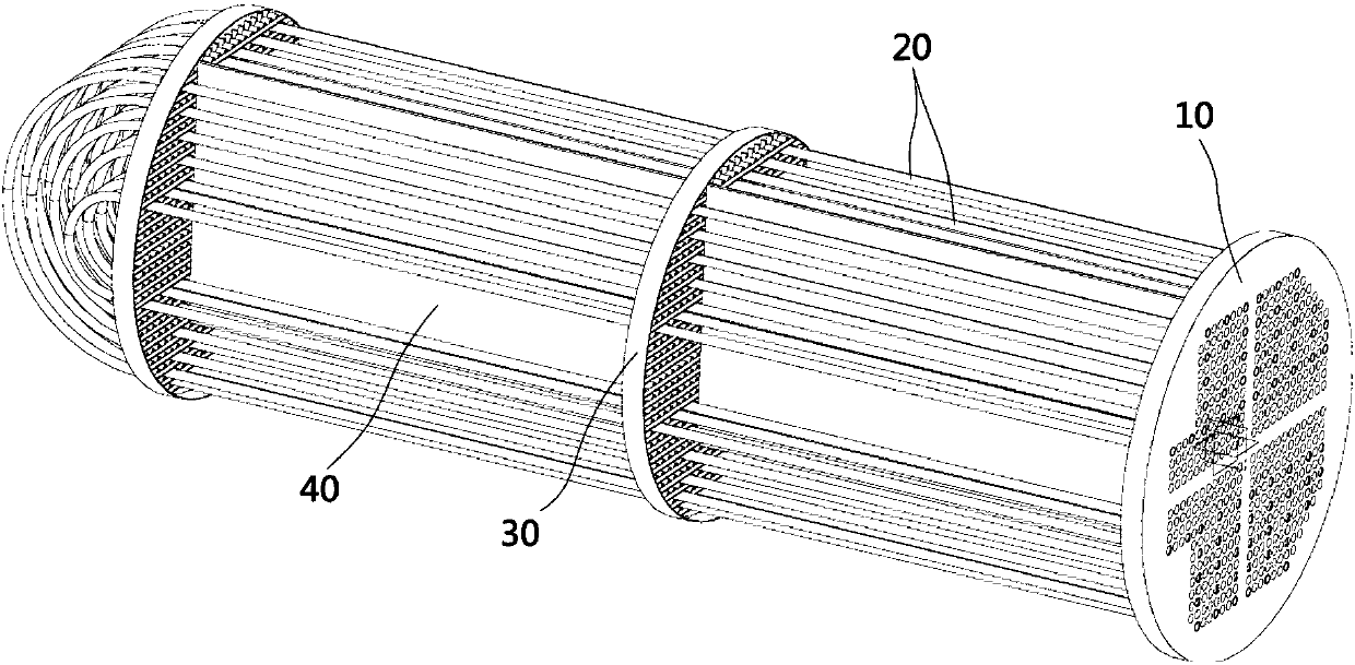 Longitudinal baffle plate type heat exchanger