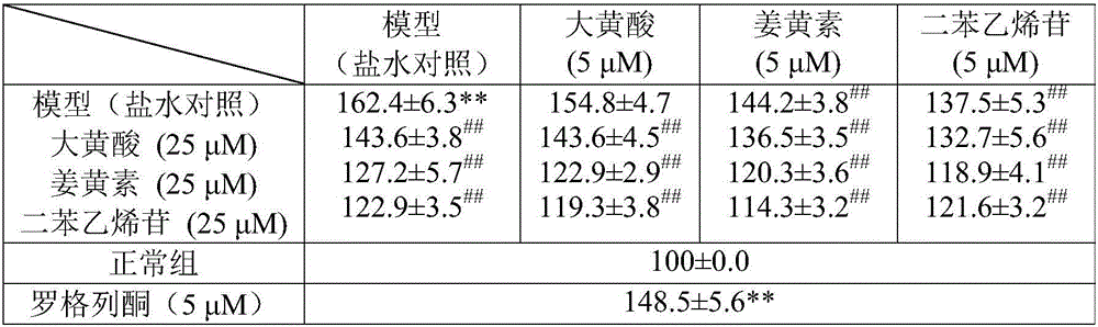 Application of rhein or curcumin in preparation of medicines for preventing and/or treating diabetic nephropathy