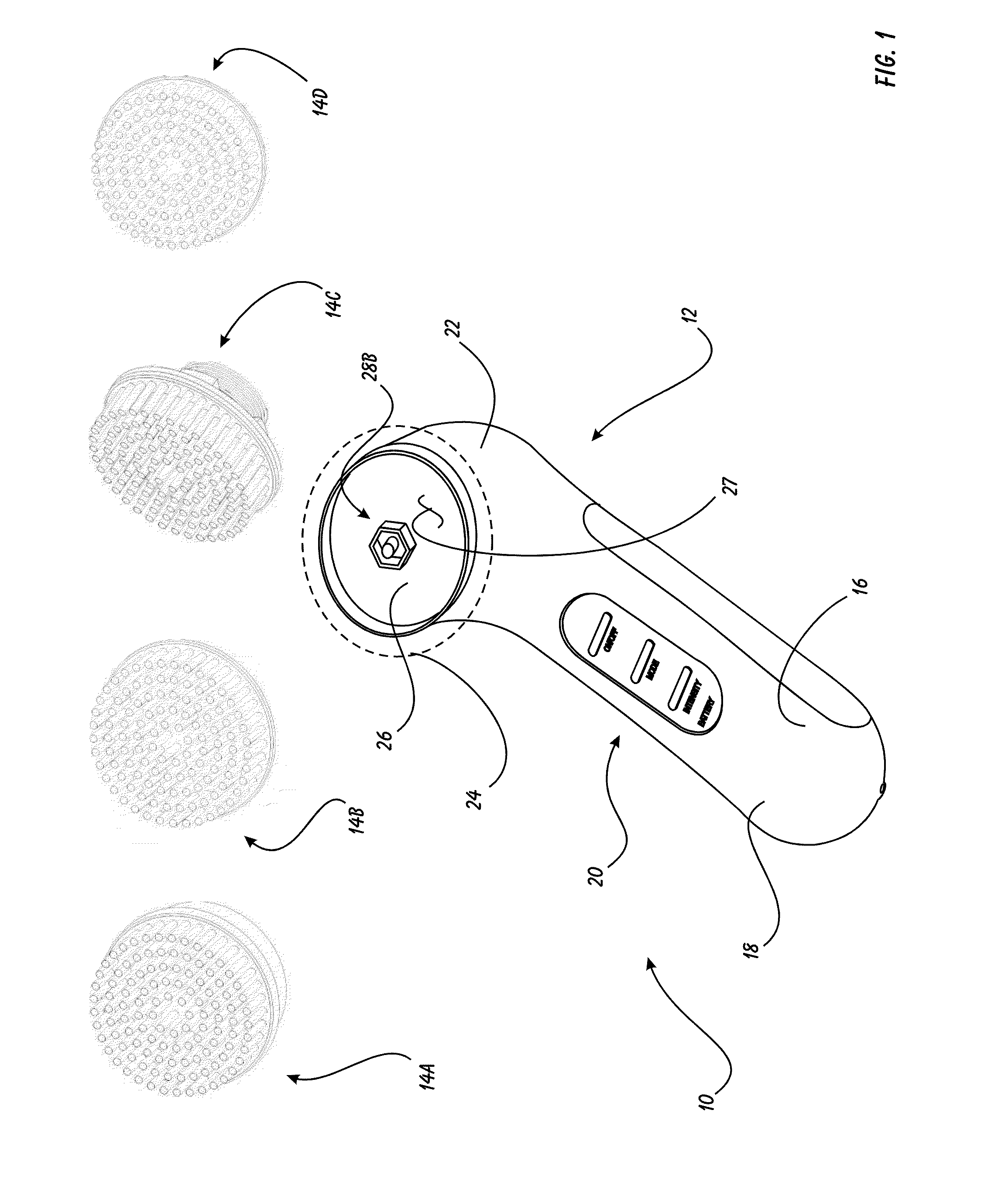 Handheld Motorized Facial Brush Having Pivoting, Floating Head