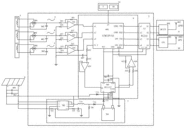 Lightning arrester state diagnosis system based on online detection of impact action and leakage current