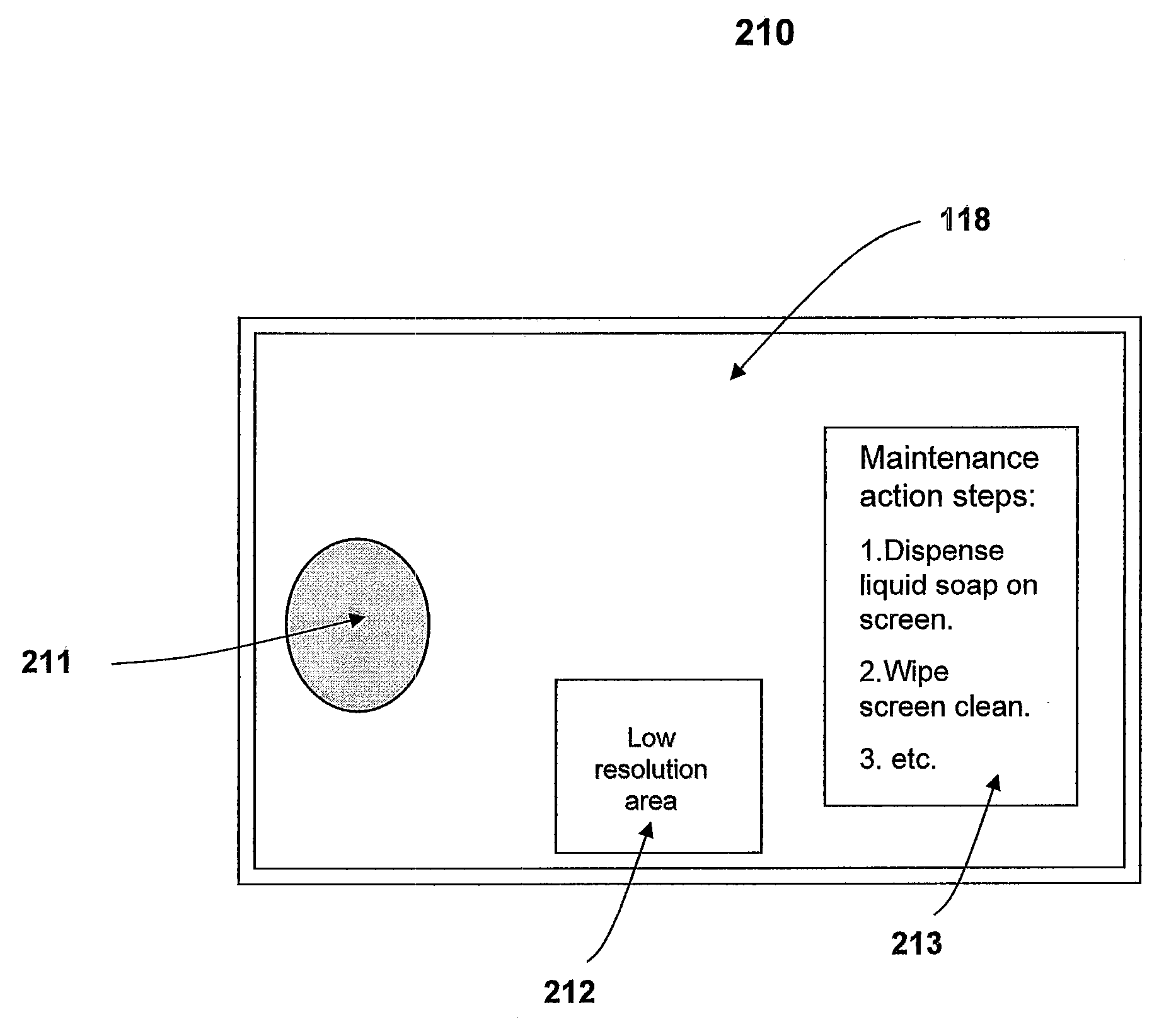 Self-healing and diagnostic screen