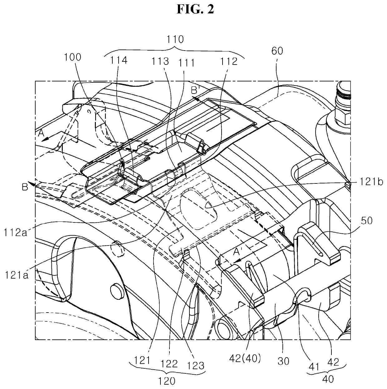 Caliper brake pad spring and brake device