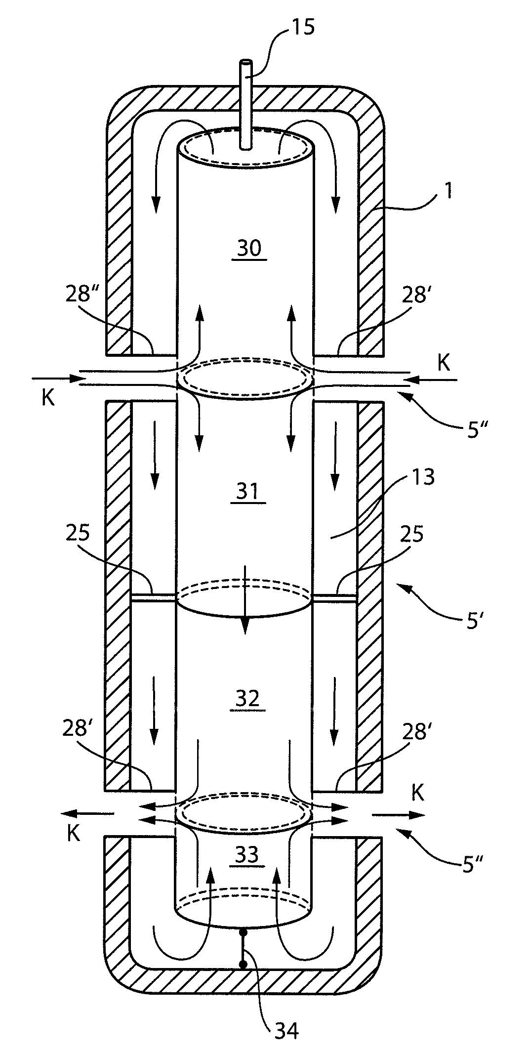 Actuating drive and method for cooling a solid body actuator housed in an actuating drive with an actuating element