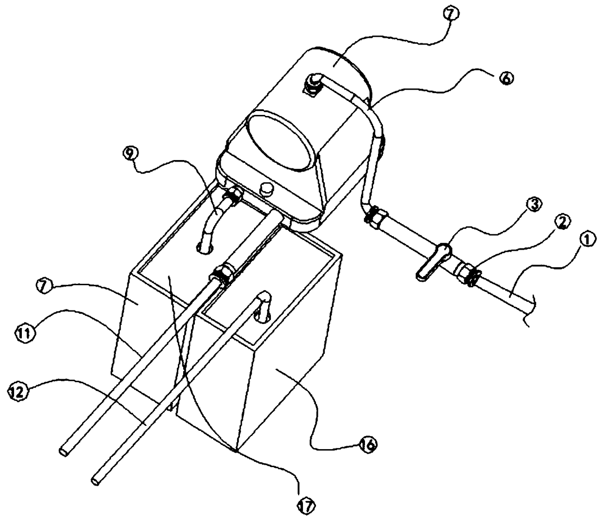 Die water path cleaning device