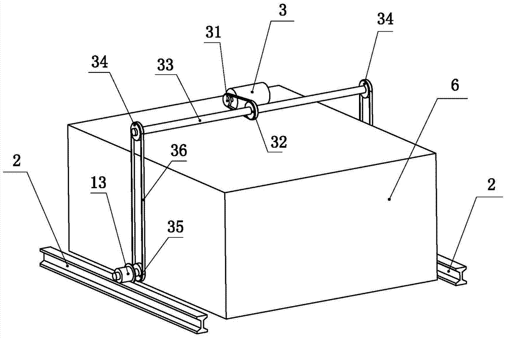 Lifting platform with automatic moving rail