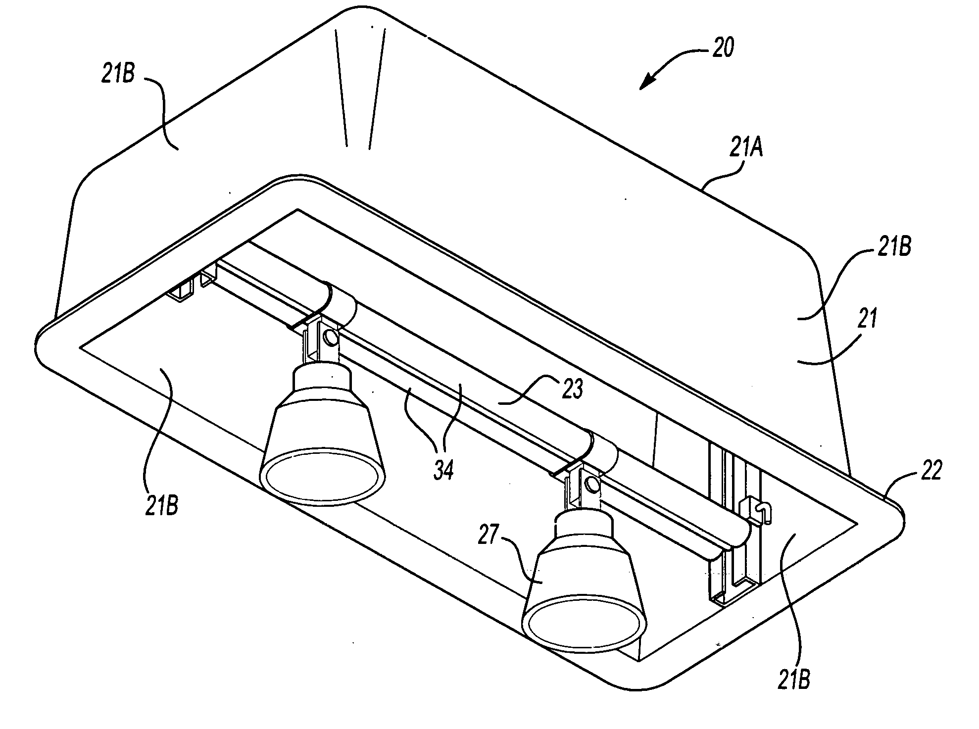 Recessed adjustable low voltage track lighting