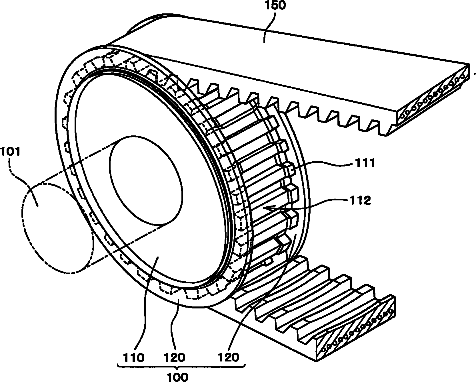 Pulley for use with toothed belt