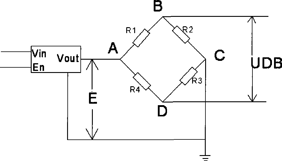 Resistance strain type sensor feed circuit and voltage control method