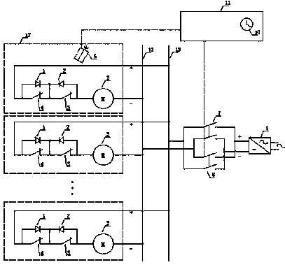 Photovoltaic support synchronous tracking method adopting direct current bus