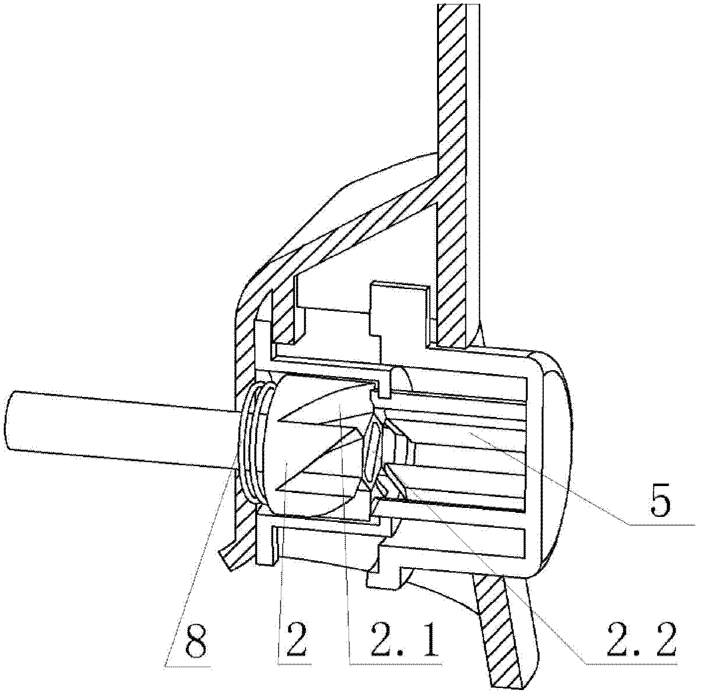 Transmission device capable of converting straight line movement into rotating movement