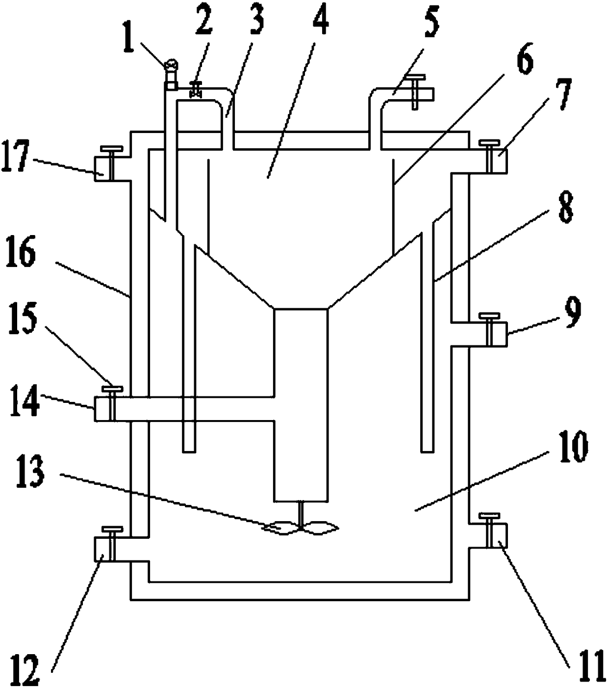 A two-phase anaerobic fermentation self-stirring reaction device