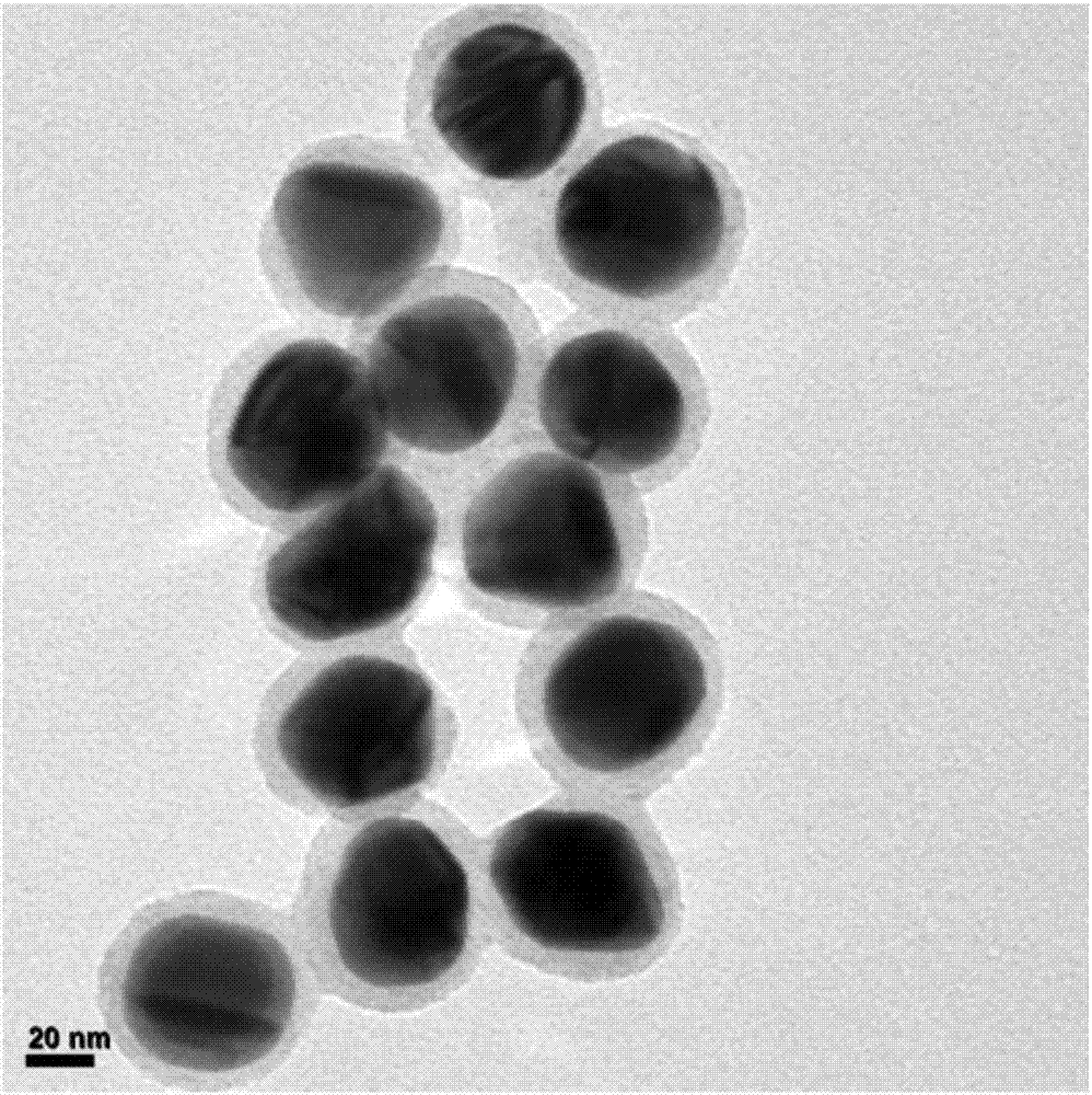 Gold/silver/polymer/silver nanoplate core-shell material and preparation method thereof