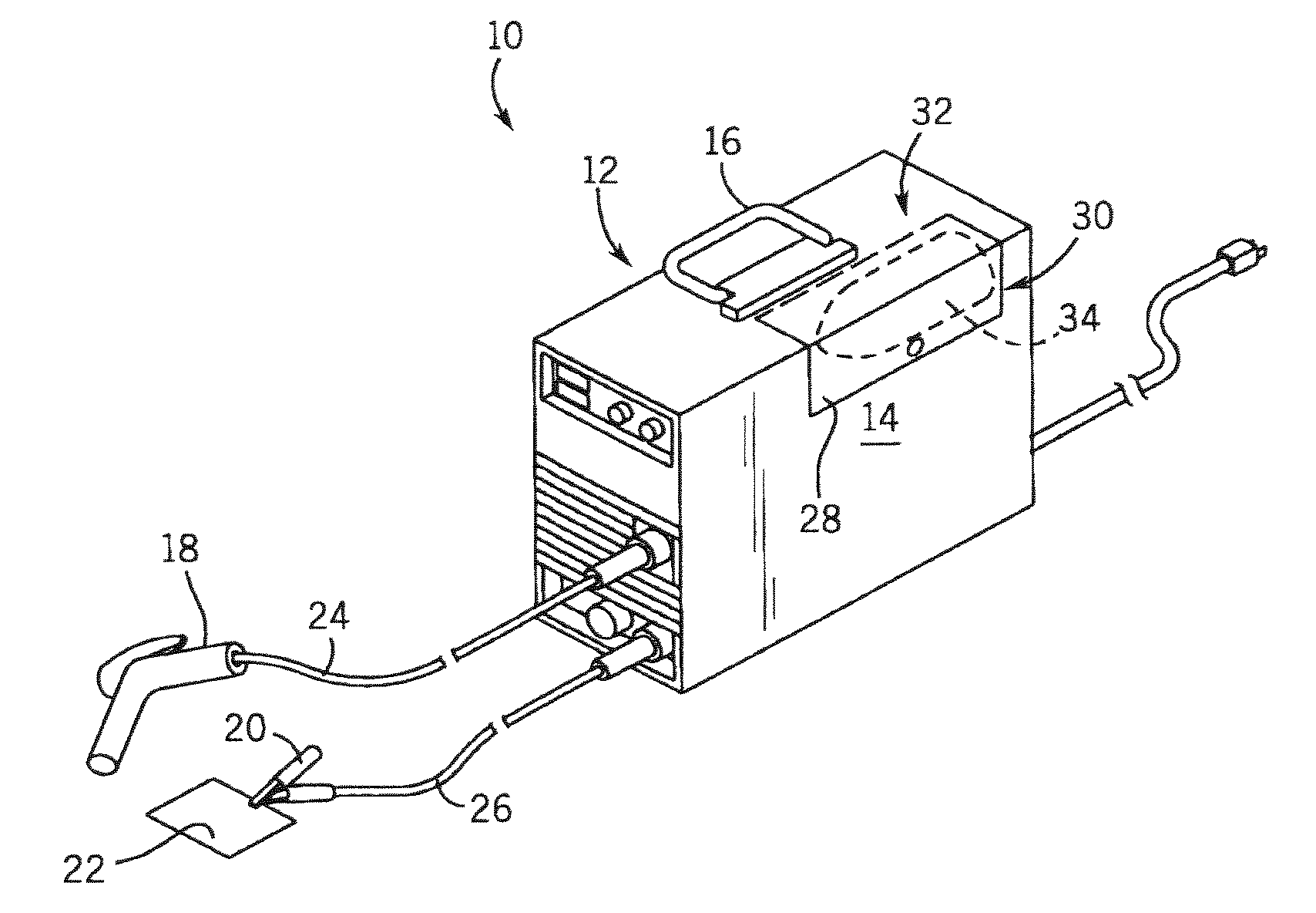 Welder with integrated gas bottle