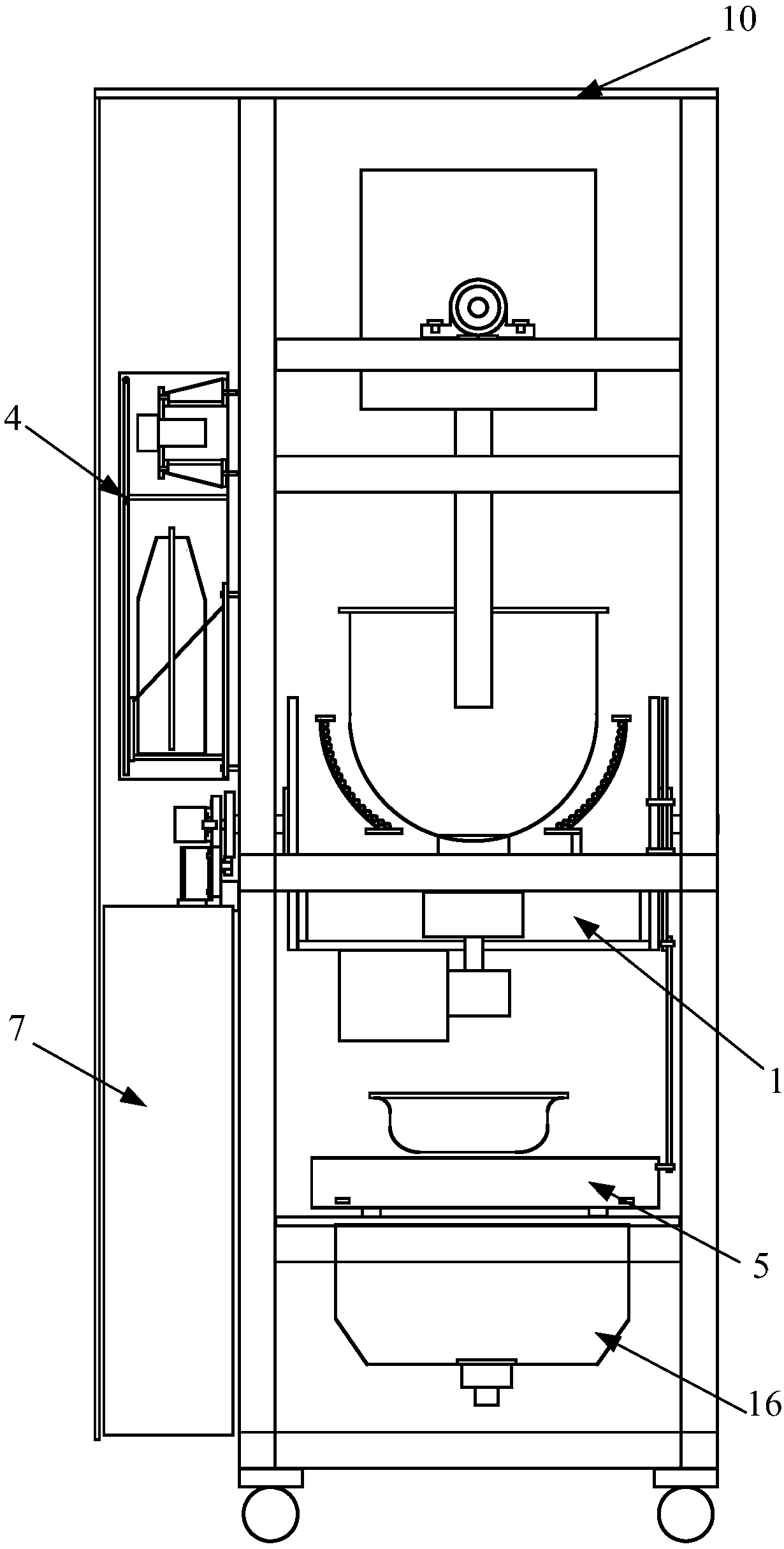 Pot washing device and full-automatic cooker