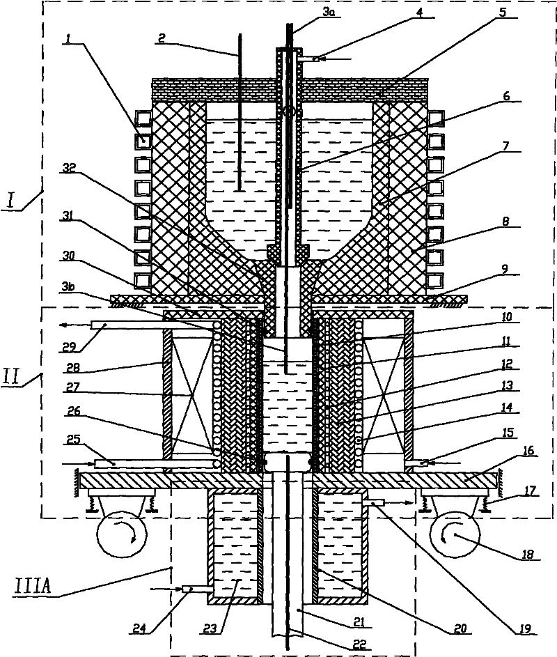 Electromagnetic stirring and vibration combined device for preparing semi-solid slurry of black metal