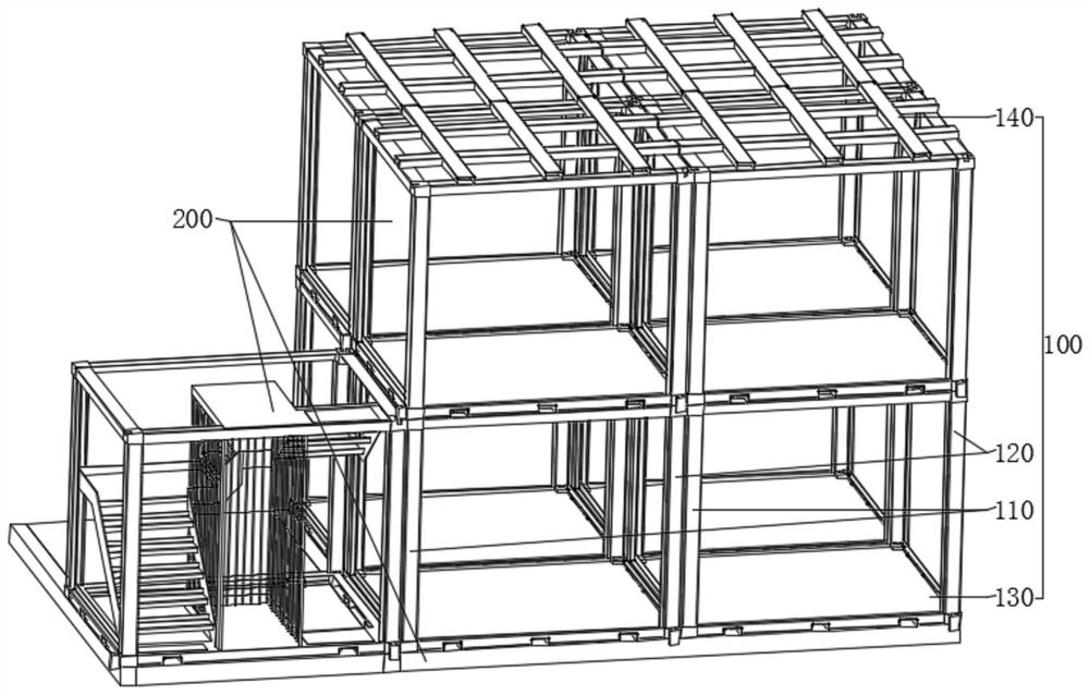 A modular beam frame of a prefabricated house and its variable height structure