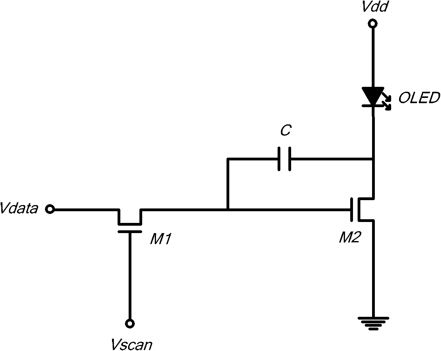 Active matrix/organic light emitting diode and driving circuit and method thereof