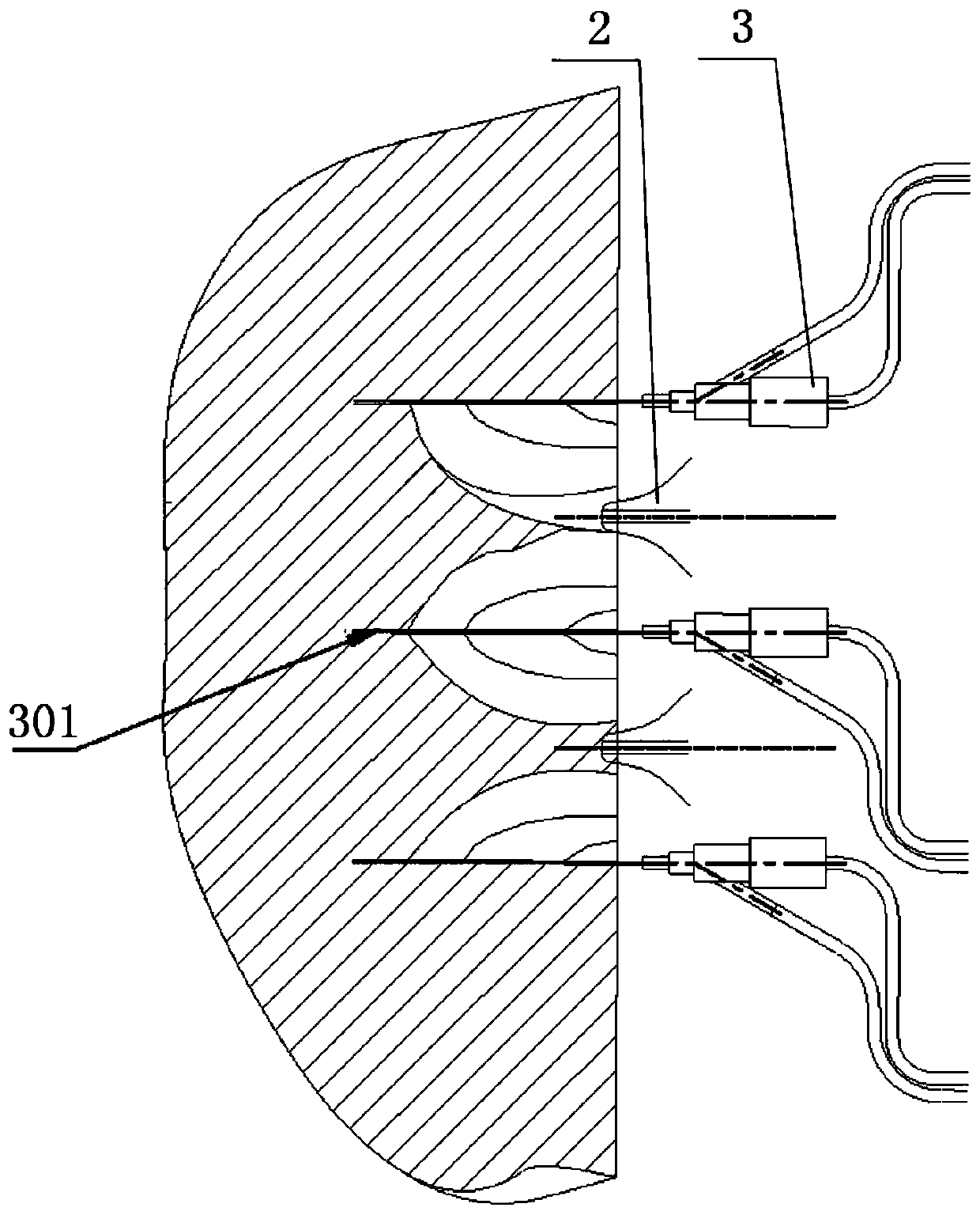 Shield tunneling machine and water jet combined hob rock breaking mechanism thereof