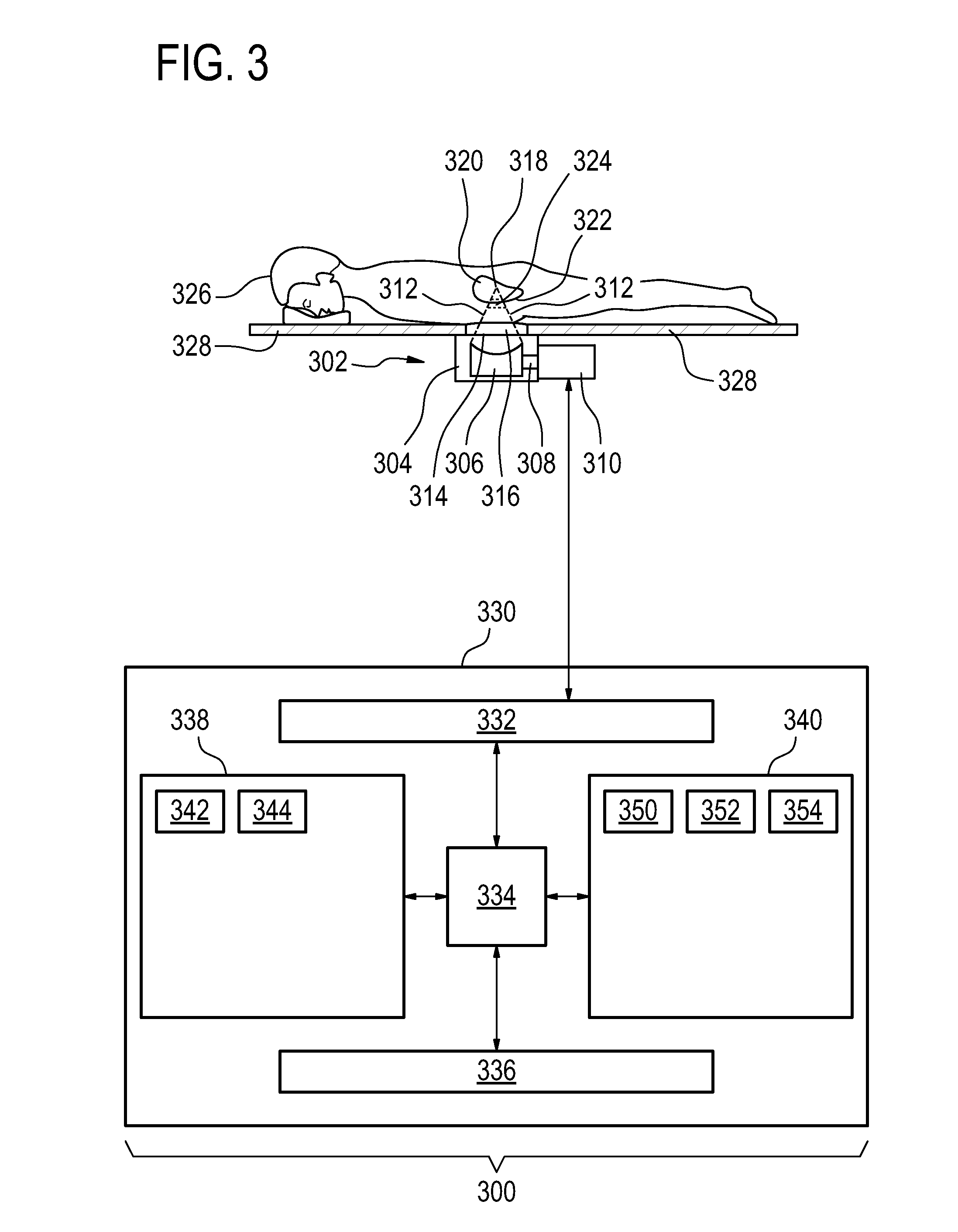 Medical apparatus for heating a heating volume defined by a surface