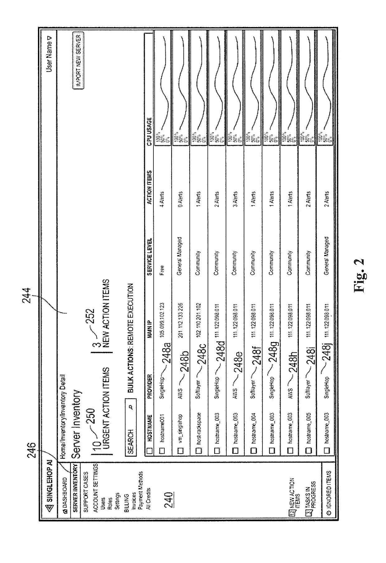 Systems and interface for remotely managing server operations