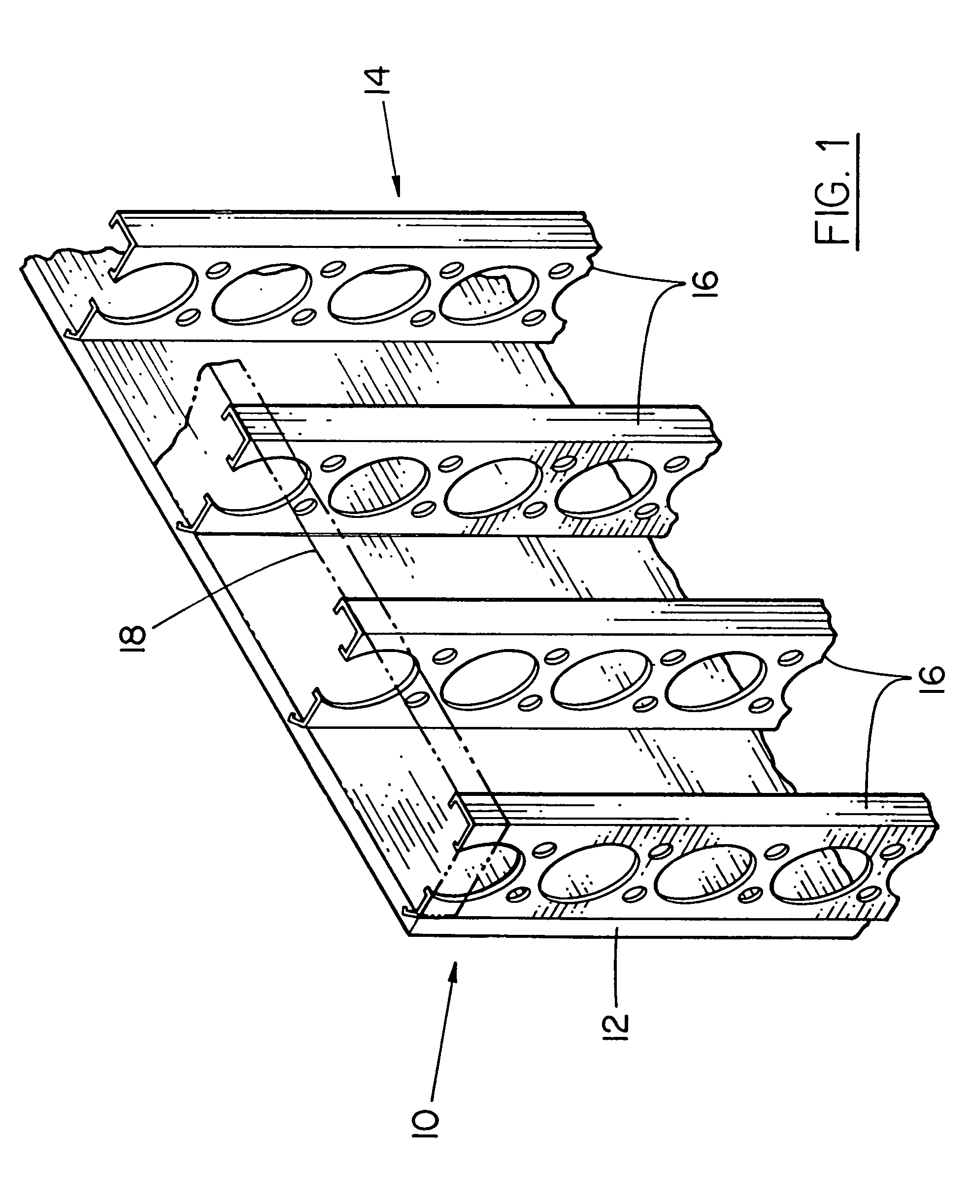 Sheet metal stud and composite construction panel and method