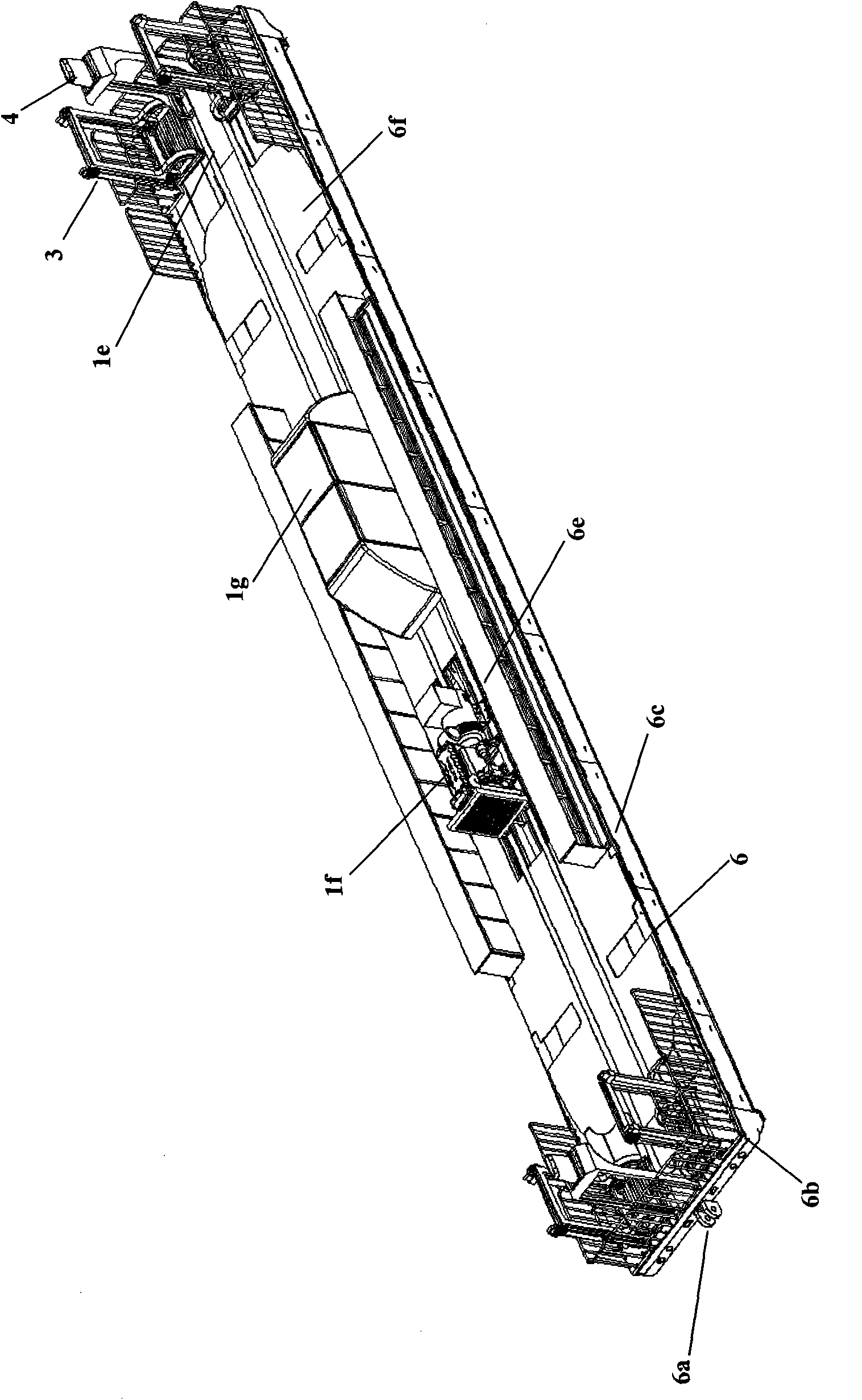 Frame car body structure of magnetic levitation type rail polling car