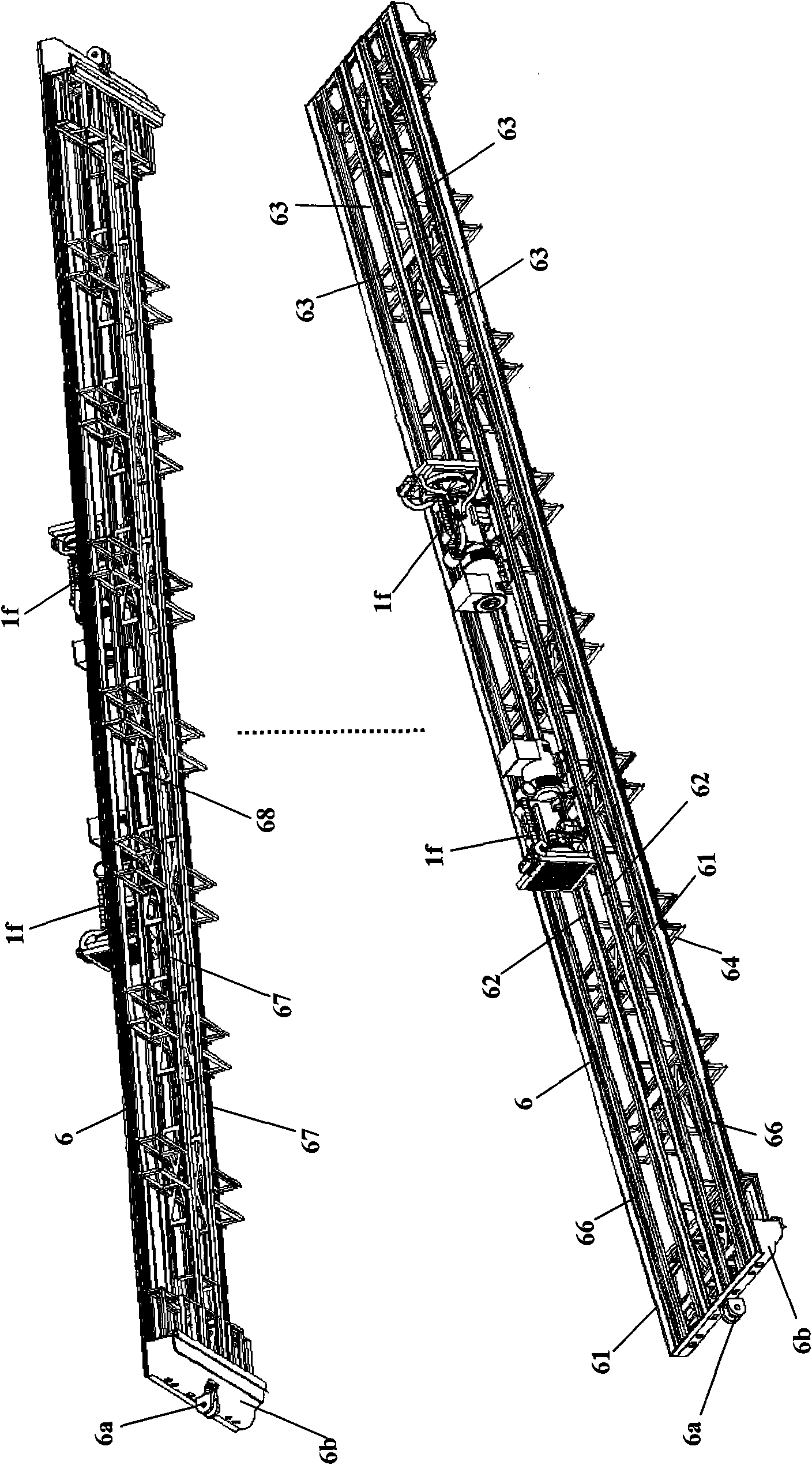 Frame car body structure of magnetic levitation type rail polling car