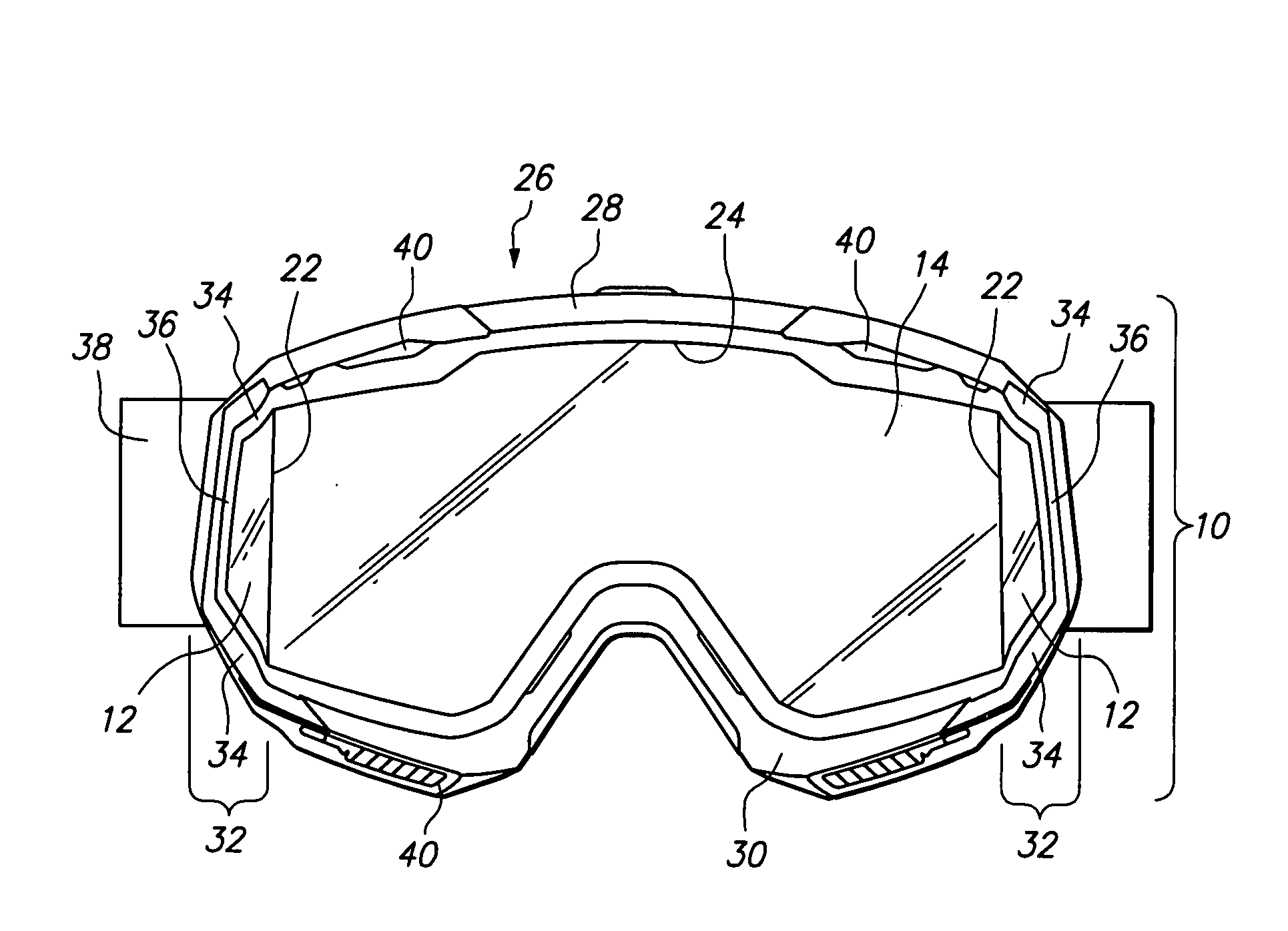 Multi-base lens goggle