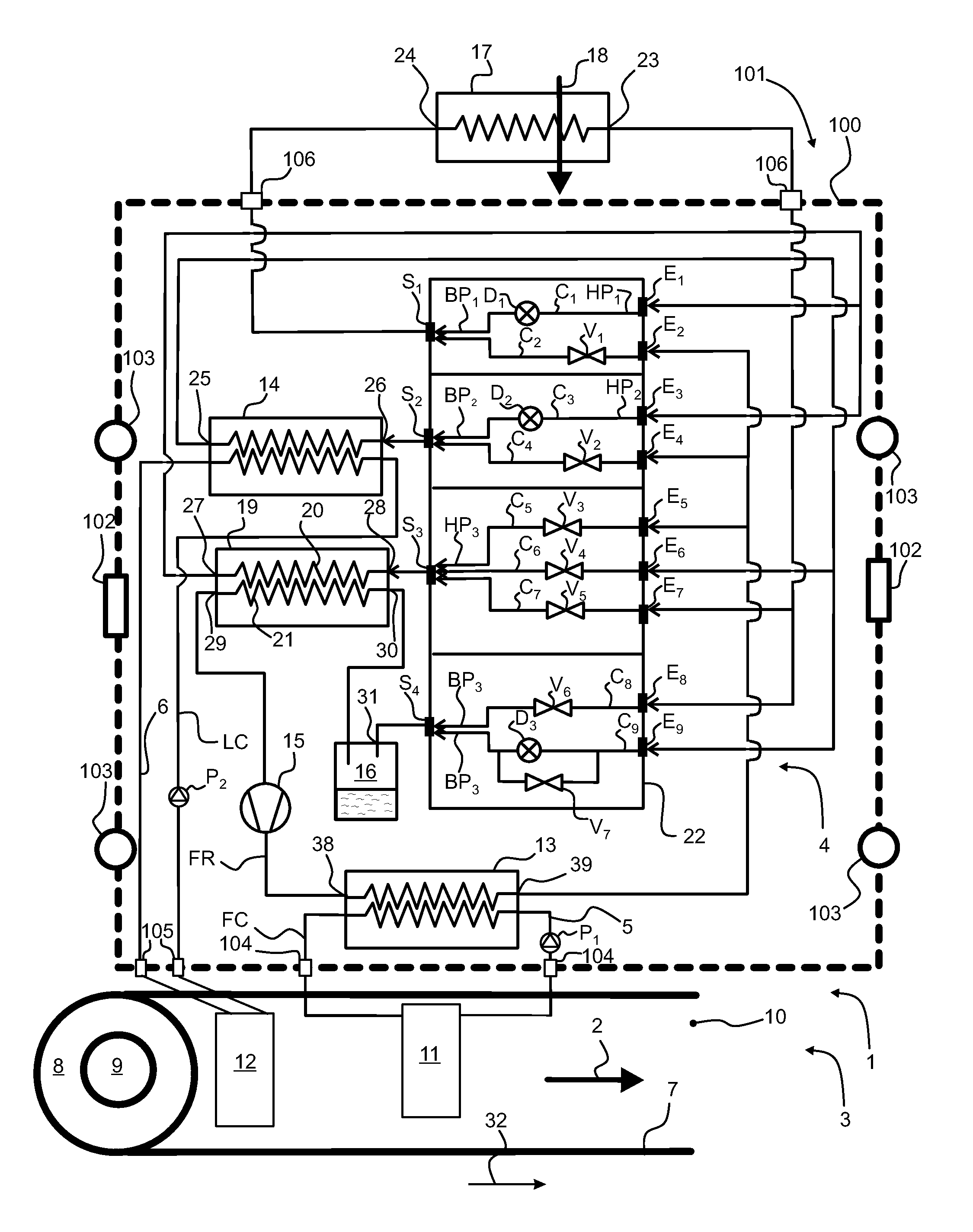 Air Conditioning System Comprising A Support For Constituent Components Of Said System