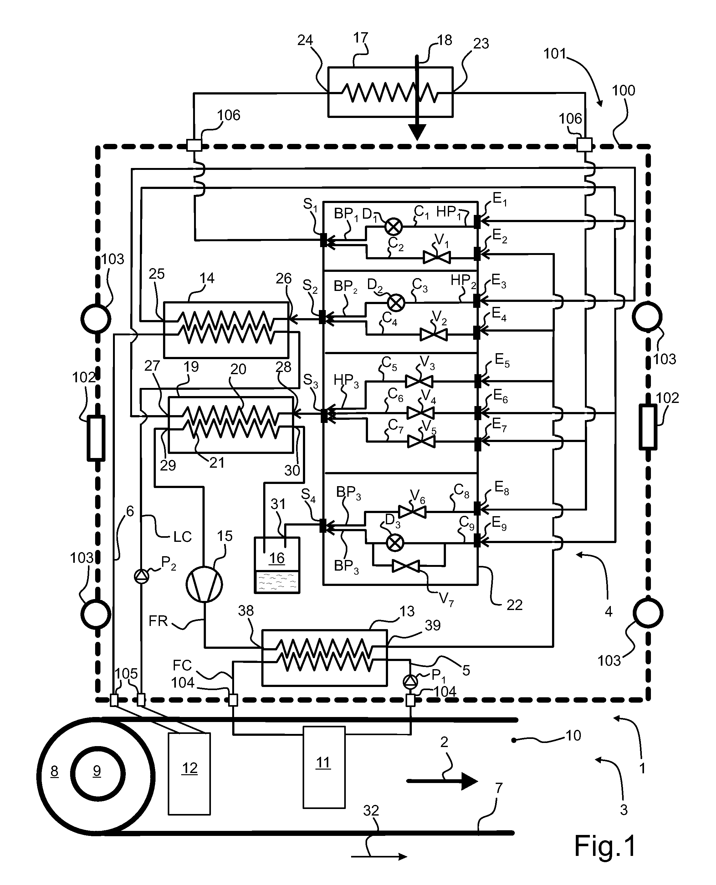 Air Conditioning System Comprising A Support For Constituent Components Of Said System