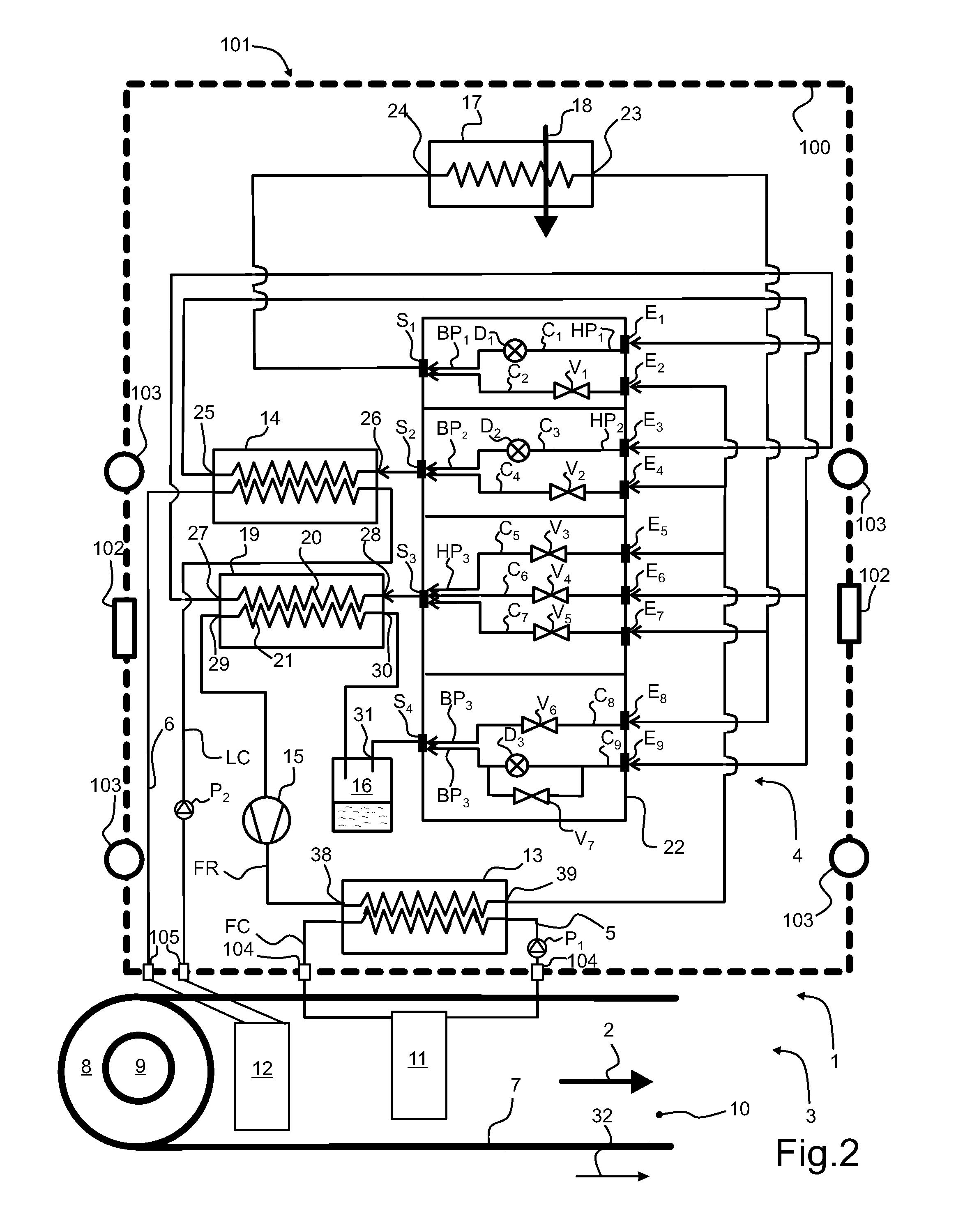 Air Conditioning System Comprising A Support For Constituent Components Of Said System