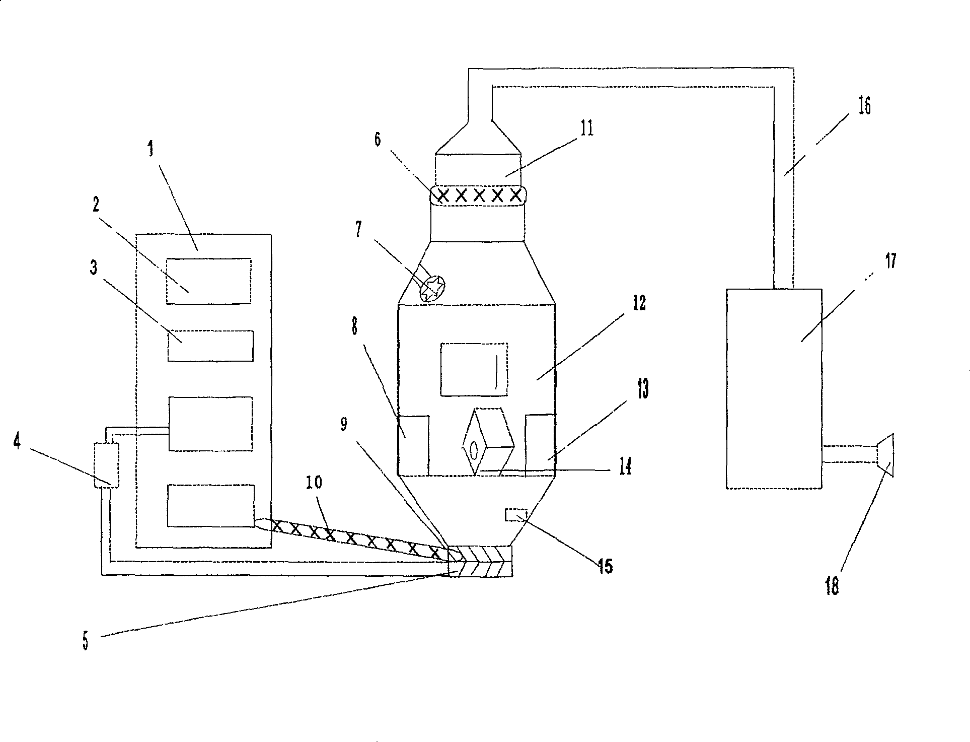 Dynamic inhalational contamination experimental instrument with solid-phase dust