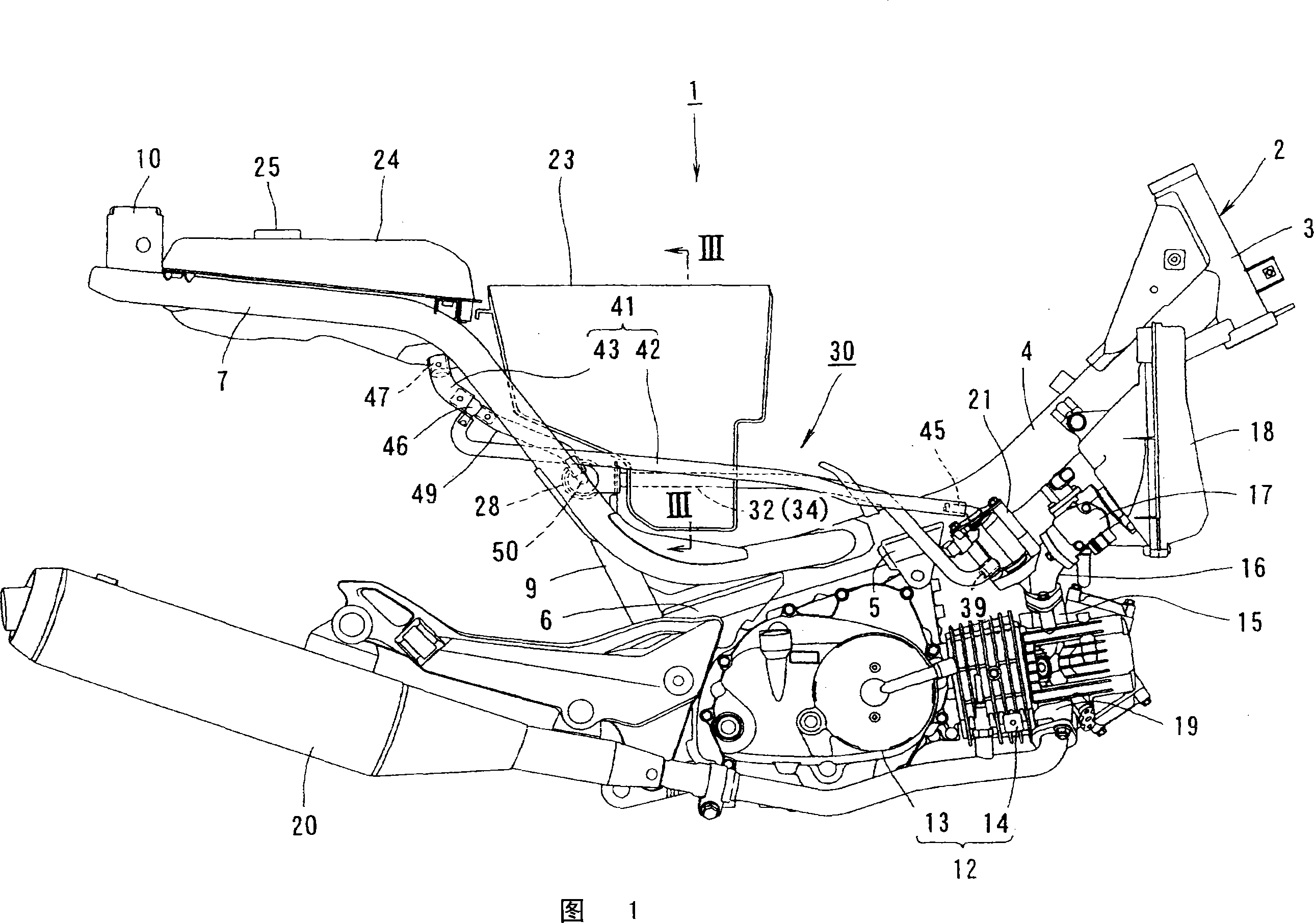 Fuel feeding device for motorcycle