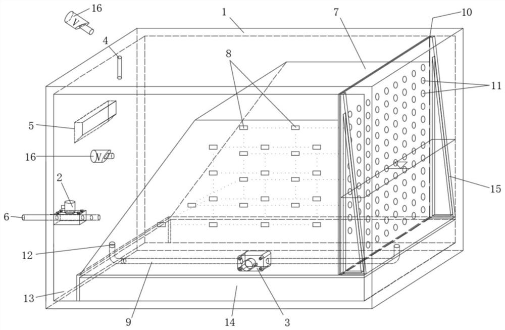 Centrifugal model test device and method for simulating reservoir bank slope instability induced by water level fluctuations