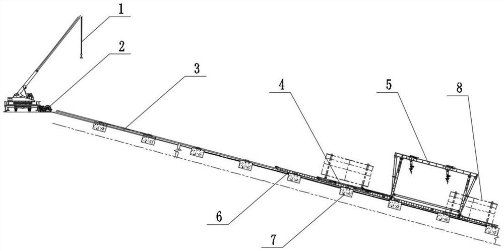 Semi-self-walking penstock mounting system and method