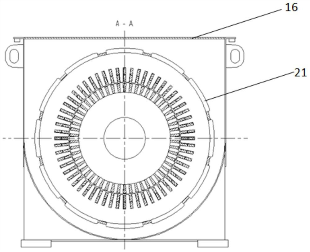 Counter-flow air-air cooling structure for asynchronous motor