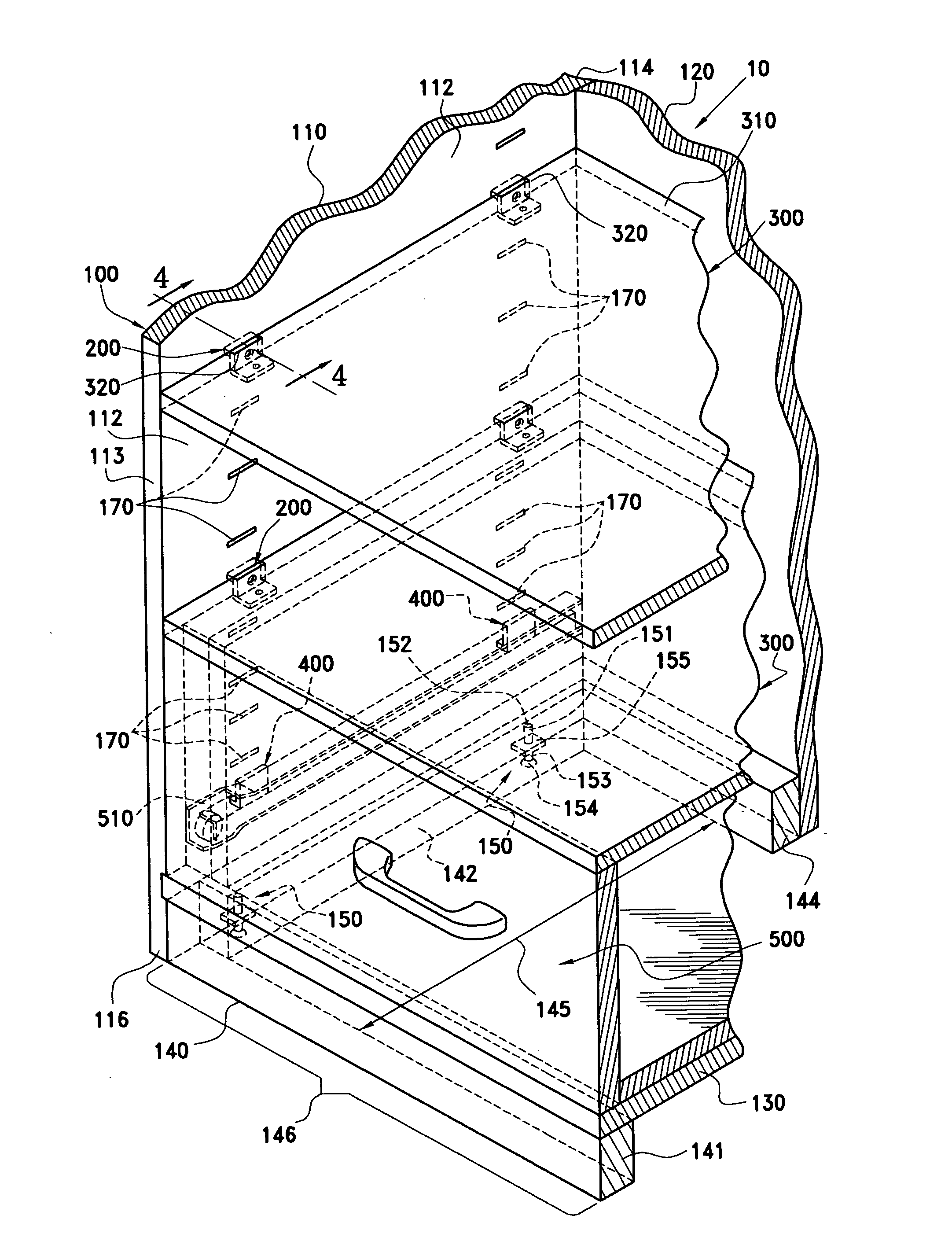 Quick assembly adjustable shelf and drawer system