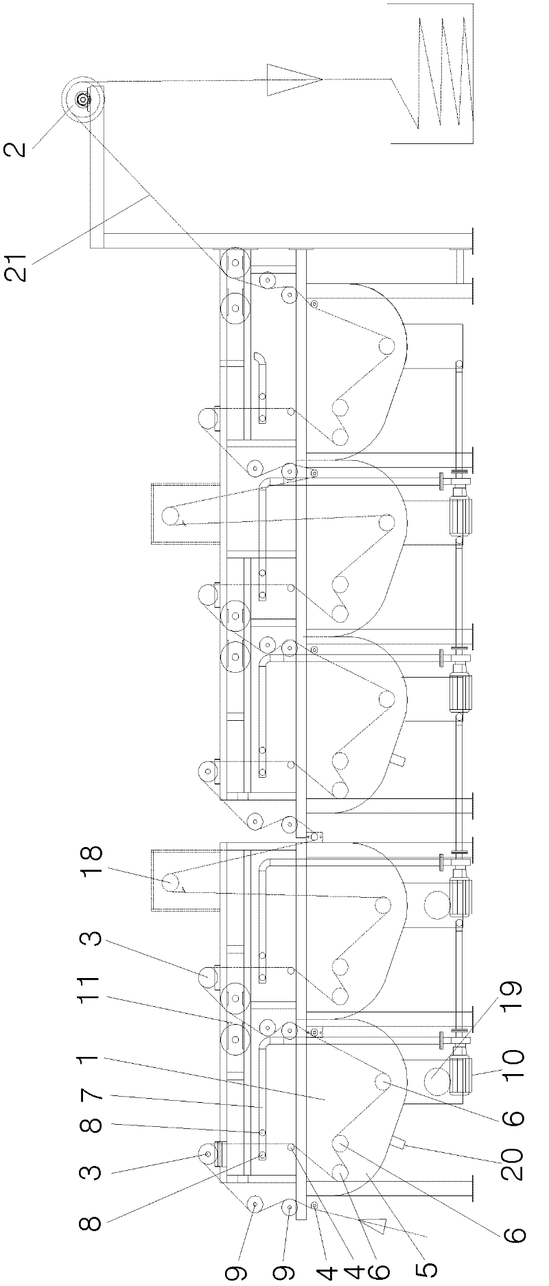 Continuous open width washing machine