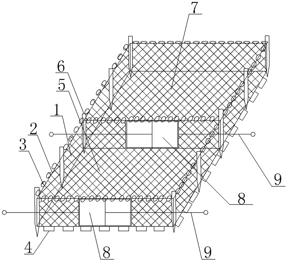 Crucian trapping net cage