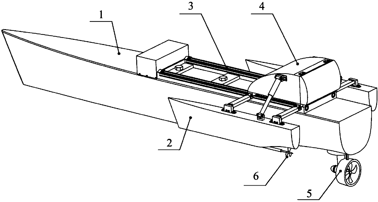 Demihull-adjustable trimaran