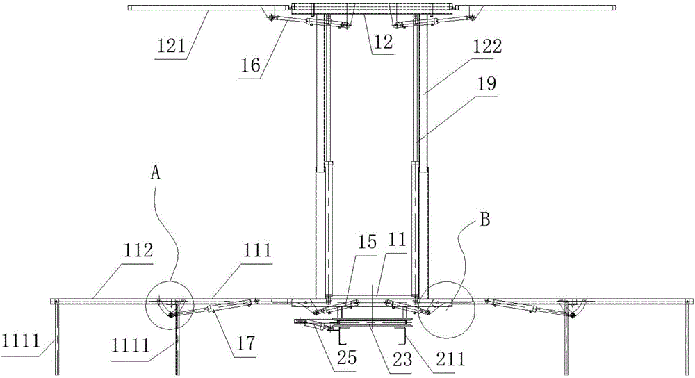 Single-layer rotating stage vehicle