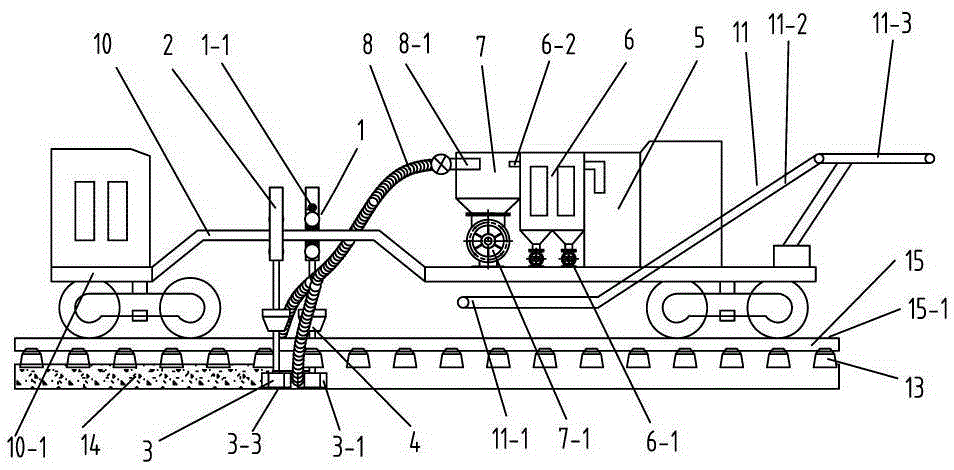 Railway ballast excavating device