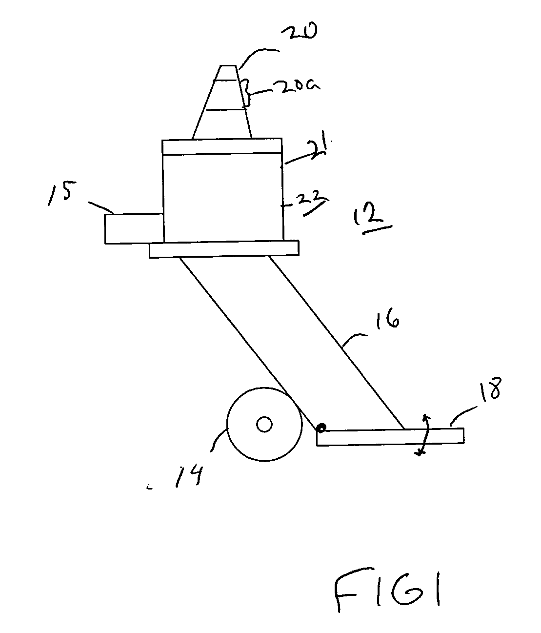 Conical warning marker placer