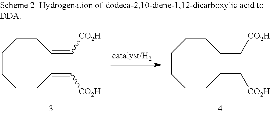 Method for producing dodeca-2,10-diene-1,12-dicarboxylic acid or 1,12-dodecane-dicarboxylic acid by way of ring-opening cross metathesis (ROCM) of cyclooctene with acrylic acid