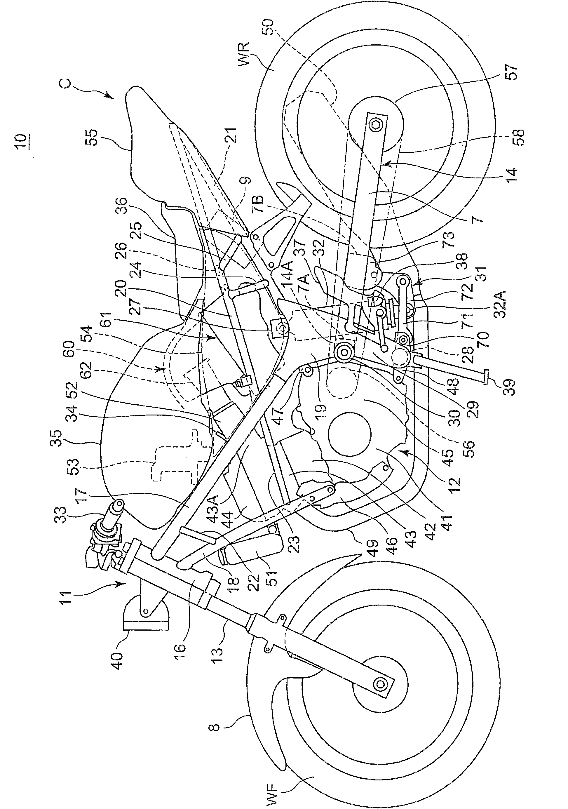 Two-wheeled motor vehicle