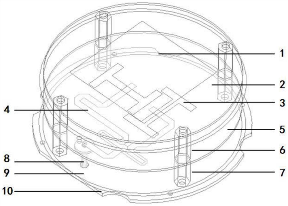 Wide-beam anti-metal antenna for satellite communication