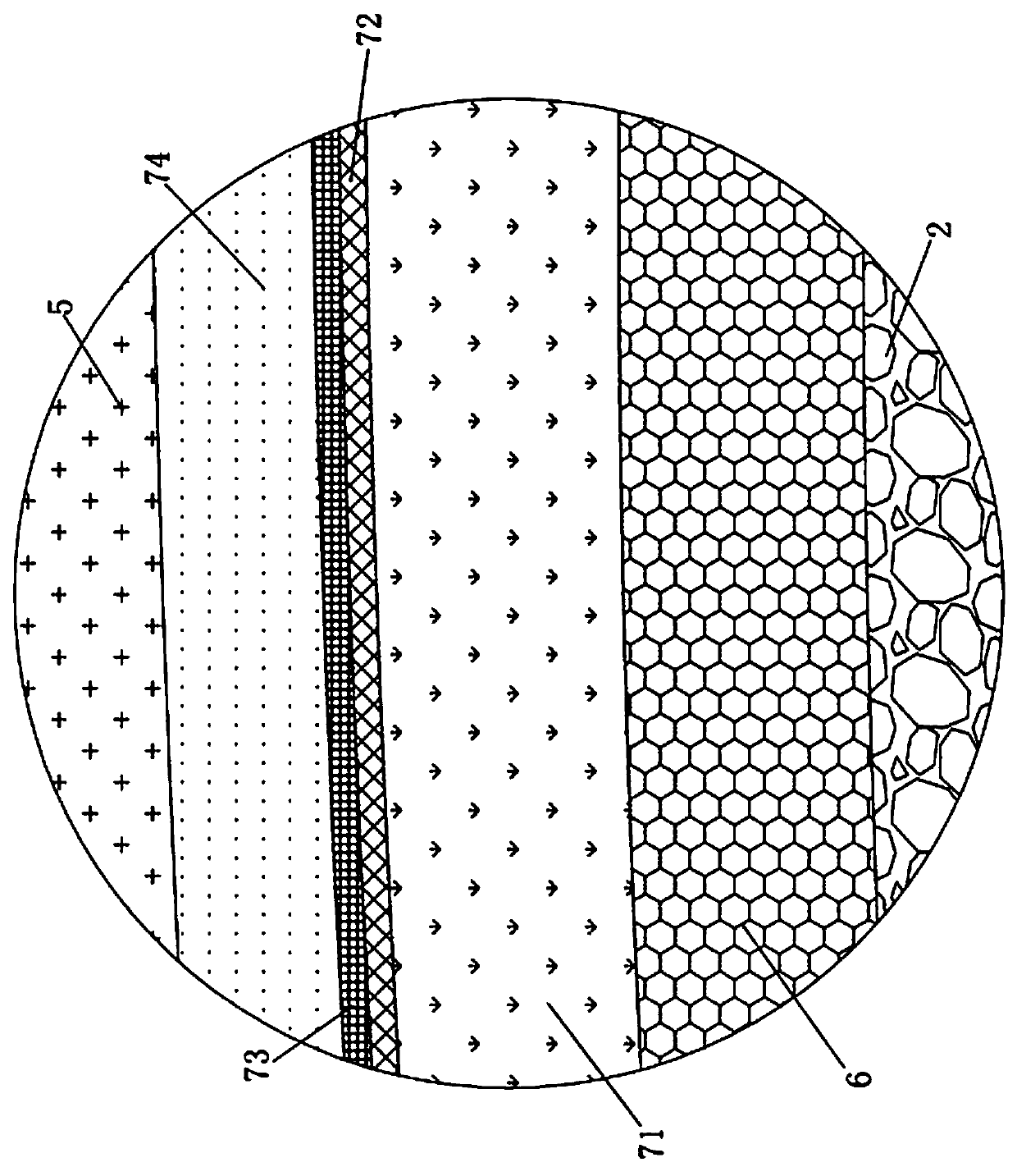 Novel environment-friendly durable impermeable and impermeable structure based on solid waste, and impermeable barrier material