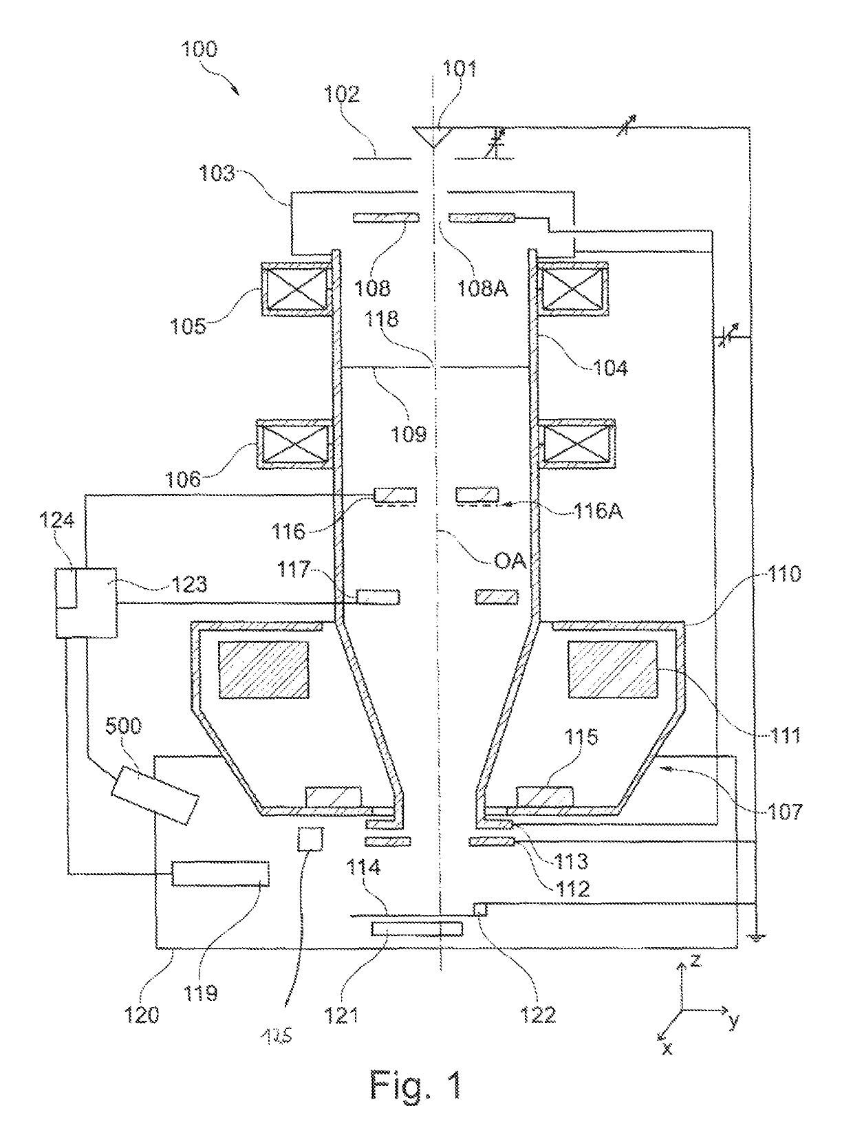 Imaging device for imaging an object and for imaging a structural unit in a particle beam apparatus