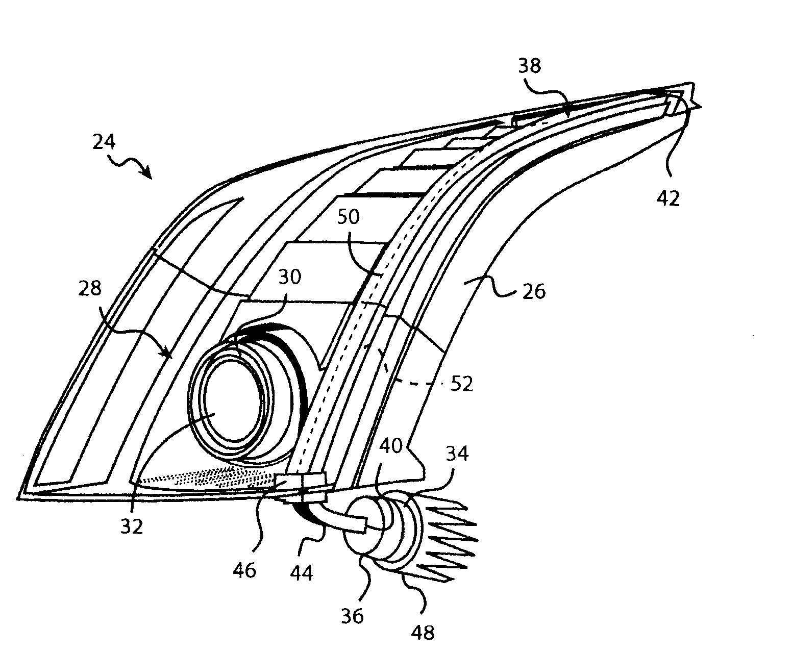 Light guide for vehicle lamp assembly