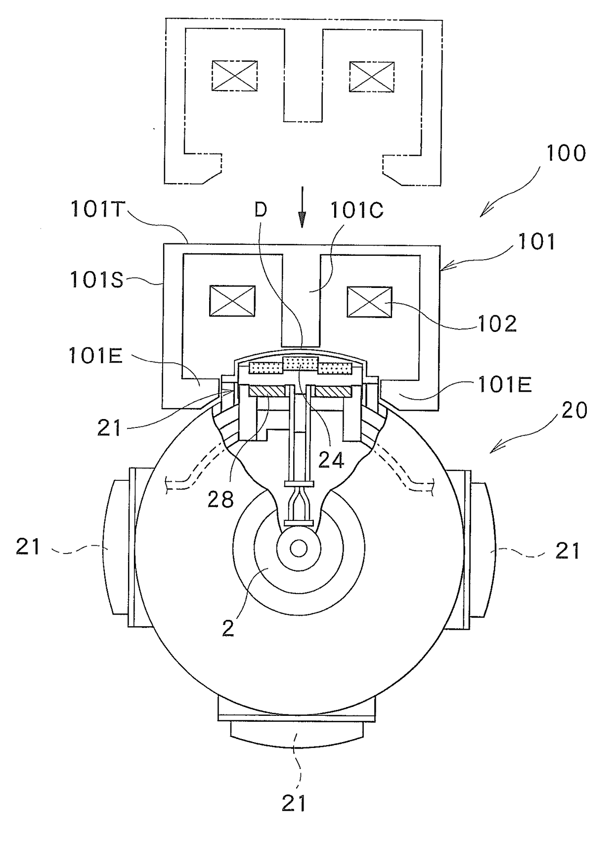 Radial-gap type superconducting synchronous machine, magnetizing apparatus and magnetizing method